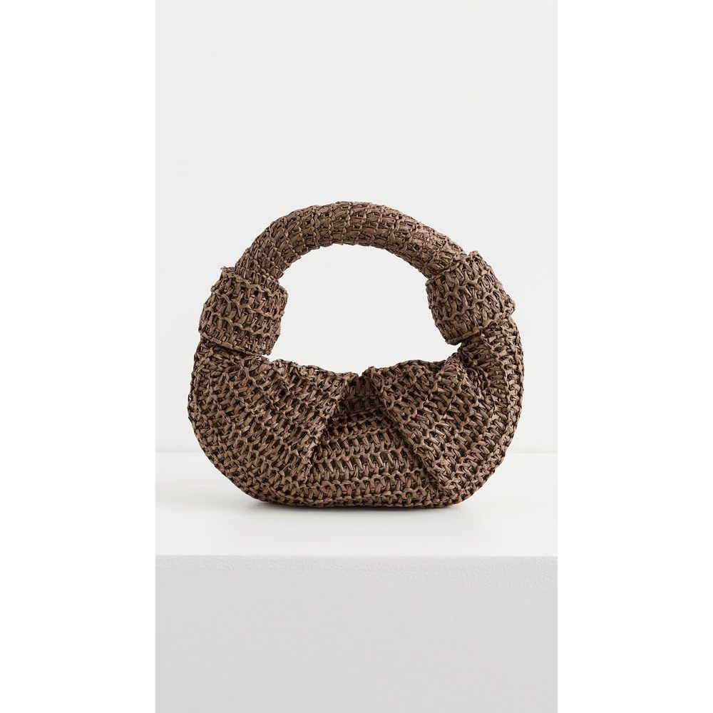 Simonmiller Raffia Lopsy Bag, Chocolate, Brown, One Size -_- - Picture 2 of 6